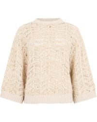Peserico - Lace Sweater With Sequins - Lyst