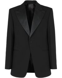Ferragamo - Contrasting Lapel Tuxedo Blazer - Lyst
