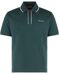 Gucci - Cotton Piquet Polo Shirt With Embroidered Logo - Lyst