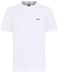 BOSS - Cotton T-Shirt With Embroidery - Lyst