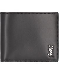 Saint Laurent - Tiny Cassandre East/West Leather Wallet - Lyst