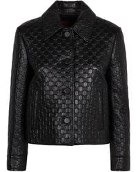 Gucci - Oversized Bomber Leather Jacket - Lyst