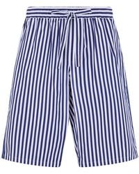 Dolce & Gabbana - Cotton Stretch Shorts With Stripes - Lyst