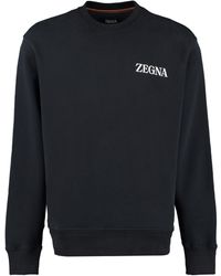 Zegna - Felpa in cotone con logo - Lyst