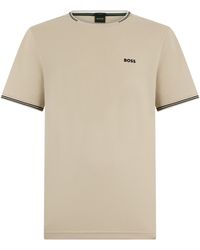 BOSS - Piqué Cotton T-Shirt - Lyst