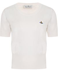 Vivienne Westwood - T-shirt Bea in maglia con logo - Lyst