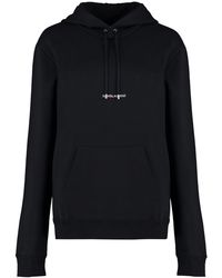 Saint Laurent - Logo Cotton Hoodie - Lyst