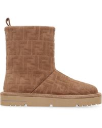 Fendi - Après Chic Ff Embossed Suede Boots - Lyst