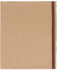 Gucci - Cotton-Silk Blend Scarf With Fringed Edges - Lyst