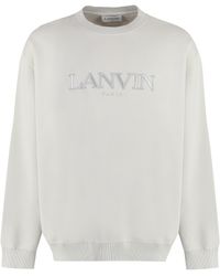 Lanvin - Felpa girocollo in cotone con logo - Lyst