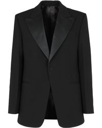 Ferragamo - Contrasting Lapel Tuxedo Blazer - Lyst