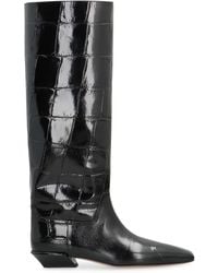Paris Texas - Bettina Croco-Print Leather Boots - Lyst