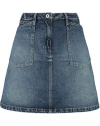 KENZO - Denim Mini Skirt - Lyst