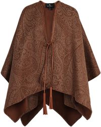 Etro - Wool And Cashmere Jacquard Cloak - Lyst