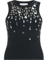 Des Phemmes - Canotta in cotone con cristalli - Lyst