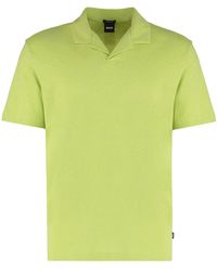 BOSS - Cotton-Linen Polo Shirt - Lyst