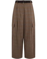 P.A.R.O.S.H. - Wide-Leg Trousers With A Check Pattern - Lyst