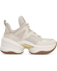 olympia glitter chain mesh and leather trainer