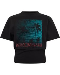Balenciaga - Crop T-Shirt With Graphic Design - Lyst