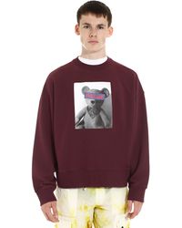 Palm Angels Graphic-print Stretch-cotton Jersey Sweatshirt - Purple