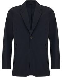Emporio Armani - Single-Breasted Blazer With Pockets With Zipper - Lyst