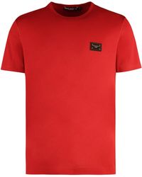 Dolce & Gabbana - Classic Cotton Crew-Neck T-Shirt For - Lyst