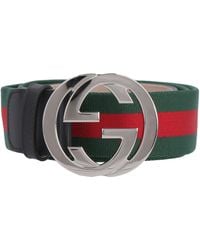 Gucci - Web Belt With Double G Buckle - Lyst