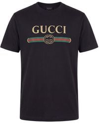 Gucci - Cotton And Silk T-Shirt With Logo - Lyst