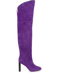 Maison Skorpios - Marylin Suede Knee High Boots - Lyst