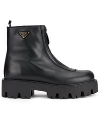 Prada - Stivali in pelle con zip - Lyst