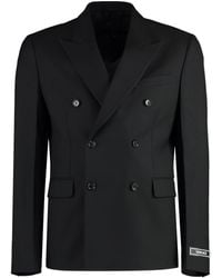 Versace - Double-breasted Wool Blazer - Lyst