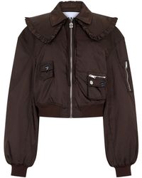 Ganni - Giacca Bomber in Duchesse di Nylon - Lyst
