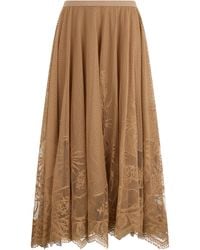 Fabiana Filippi - Long Skirt With Lace - Lyst