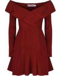 Self-Portrait - Mini Knitted Viscose Dress - Lyst