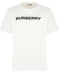 Burberry - Logo print crew neck t-shirt e polos - Lyst
