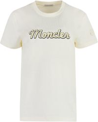 Moncler - T-shirt girocollo in cotone - Lyst
