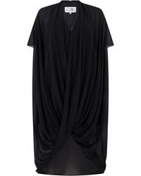 MM6 by Maison Margiela - Asymmetric Dress With Draping - Lyst