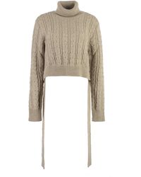 MM6 by Maison Martin Margiela - Wool Blend Turtleneck Sweater - Lyst