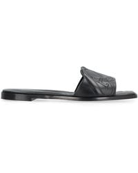 McQueen - Seal Leather Flat Sandals - Lyst