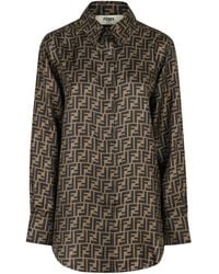 Fendi - Ff Silk Shirt - Lyst