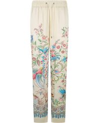 Etro - Straight Leg Pants With Floral Print - Lyst