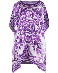 Dolce & Gabbana - Printed Short Dress - Lyst