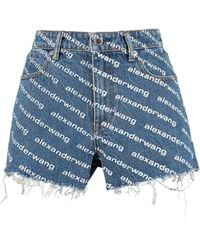 Alexander Wang - Shorts Denim With Print - Lyst