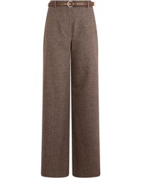Max Mara - Wide-Leg High-Waisted Wool Trousers Virgin - Lyst