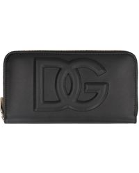 Dolce & Gabbana - Dg Logo Leather Zip-around Wallet - Lyst