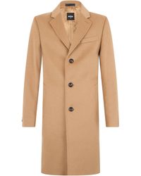 BOSS - Wool And Cashmere Coat - Lyst