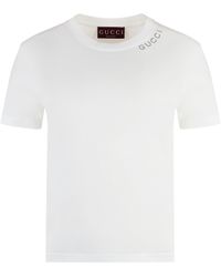 Gucci - T-shirt girocollo in cotone - Lyst