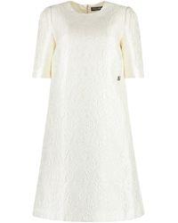 Dolce & Gabbana - Floral Jacquard Fabric Dress - Lyst