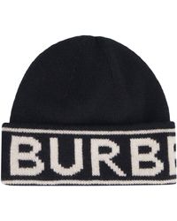 Burberry Cappello in maglia con logo - Nero