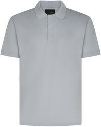Emporio Armani - Knitted Cotton Polo Shirt - Lyst